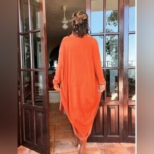 Moroccan Oversized Duster in Rust color